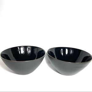 Canvas Home Abbesses Noir Large Bowl Gold Rim 9.5”